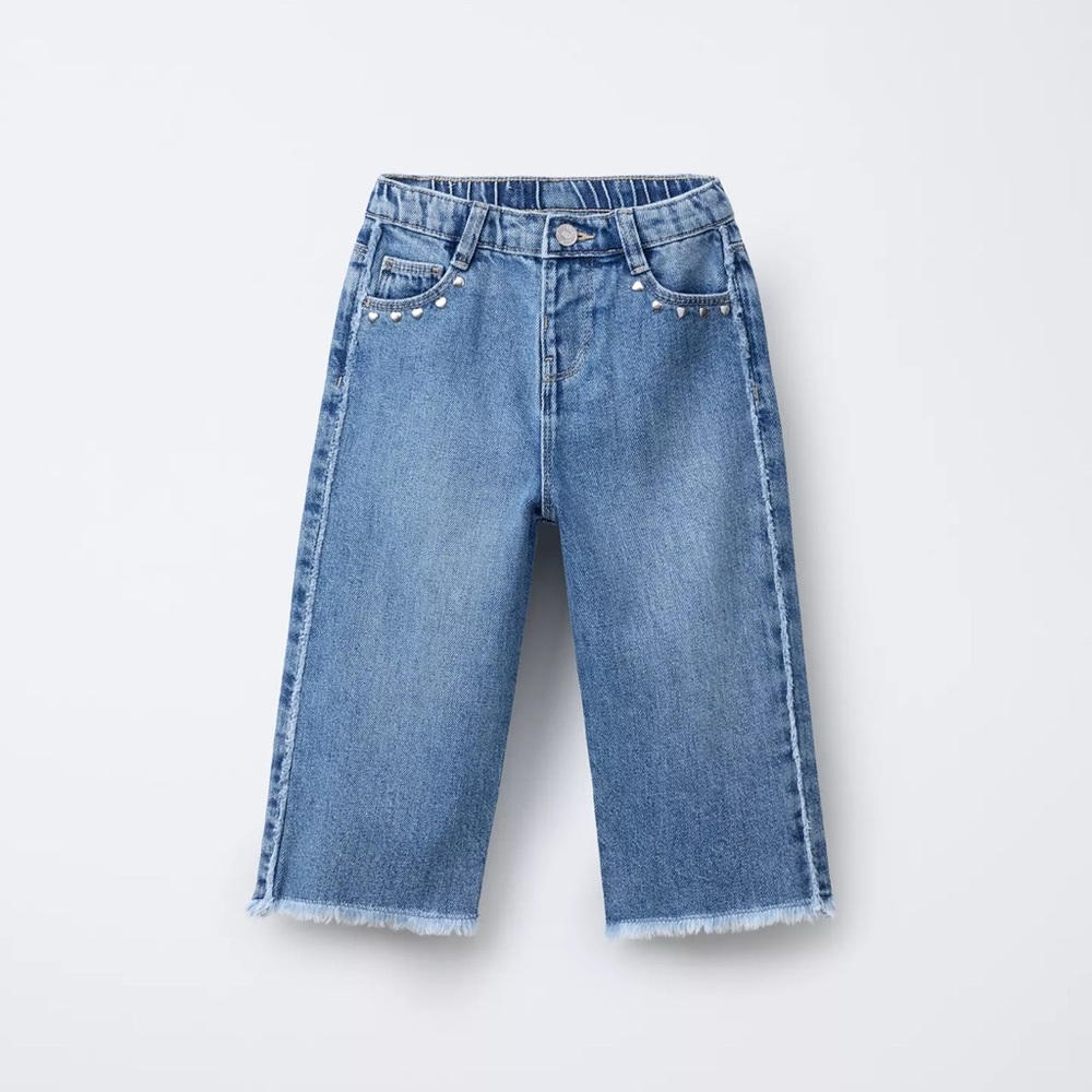 Zara heart stud culotte jeans